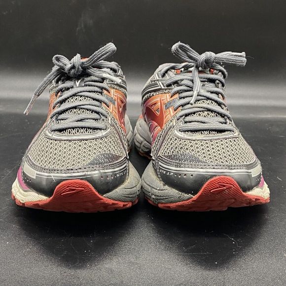 Brooks Adrenaline GTS 17 1202311B044 womens 7.5 gray orange running athletic - Picture 3 of 8
